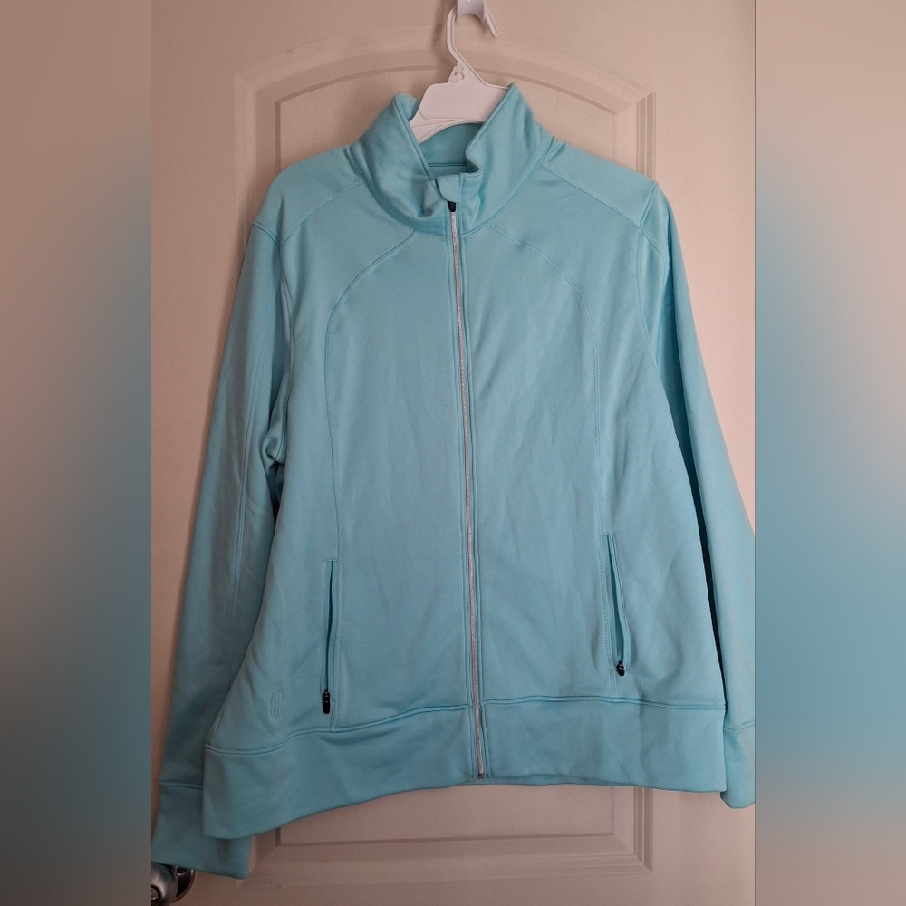 Kate Lord Tirquoise Jacket Women's Light Blue Jacket Sz XL Sporty Casual Gym 20
